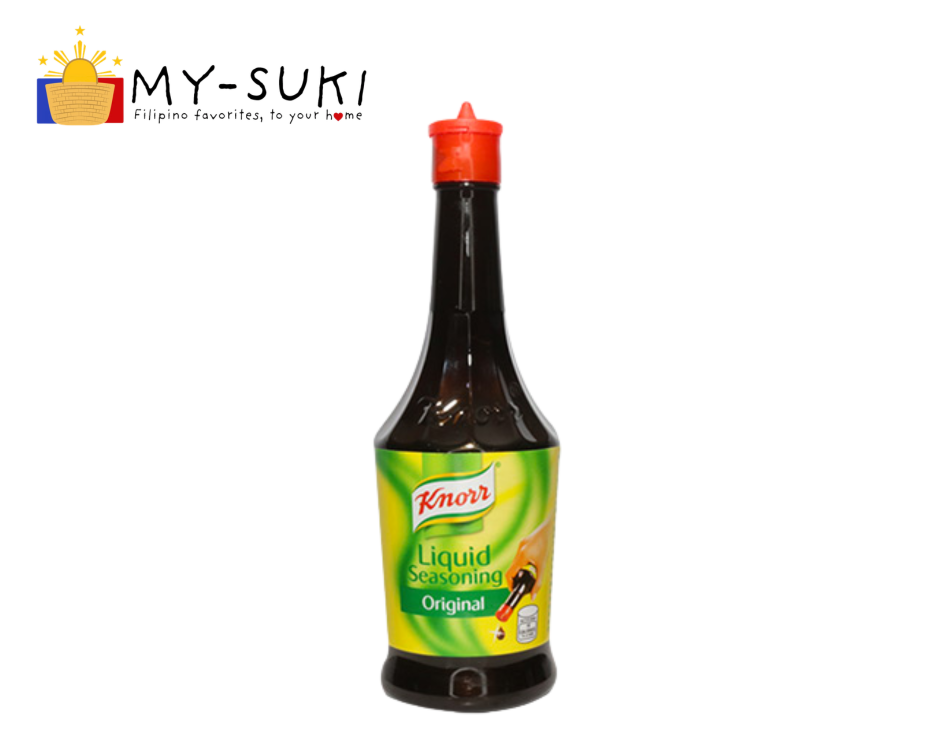 Bottle of Knorr Liquid Seasoning on a white background with MY-SUKI