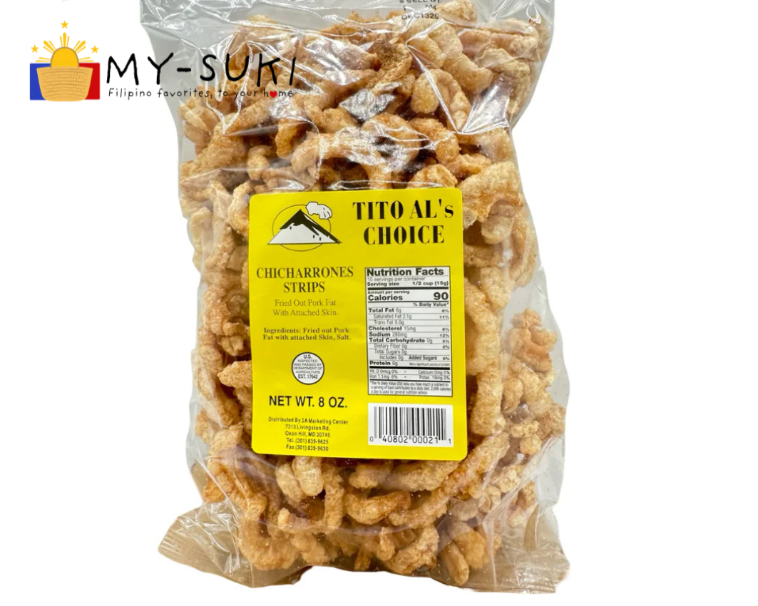Tito Als Pork Chicharrons Strips 8oz 227g Yellow