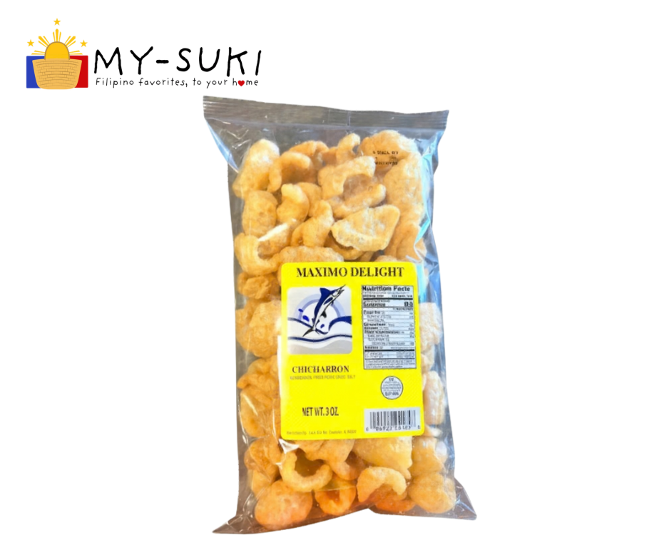 Maximo Delight Chicharrone Pork Skins Salt Added 3oz 28g Yellow